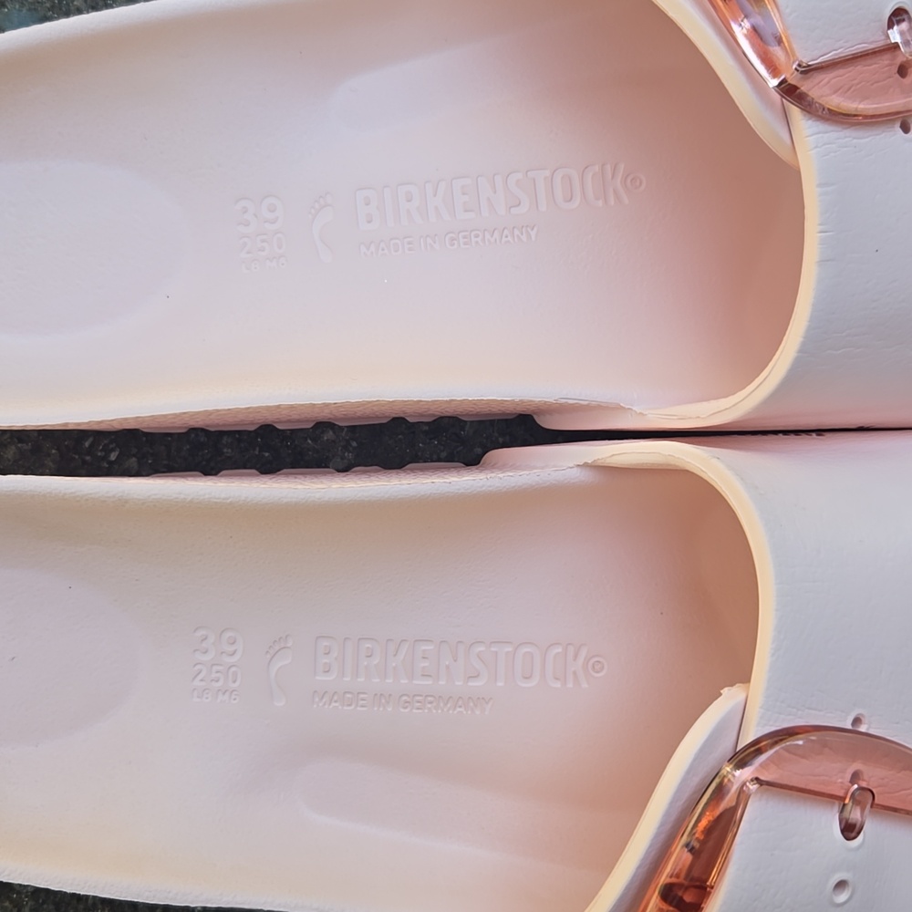 Birkenstock Madrid Pink Slide Sandals with Rose Buckles New Size US 8-8.5 Chic - Picture 8 of 14